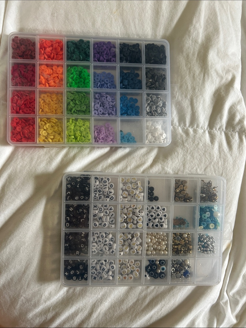 Kids Jewelry Bead Organizer Case - Multicolor & White Compartments